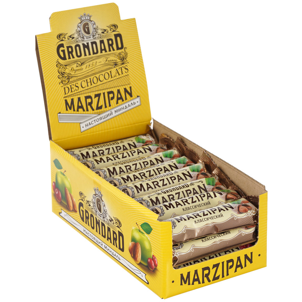  TM Grondard     (9389) Батончики глазированные Марципановые Классика, (24шт по 50г)      в Верхней Салде